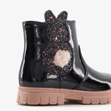 Meisjes chelsea boots met glitter konijn