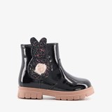 Meisjes chelsea boots met glitter konijn