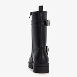 Meisjes veterboots met gespen zwart