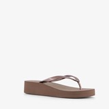 Dames teenslippers bruin