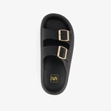 Dames badslippers met gesp zwart