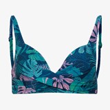 Voorgevormde dames bikinitop print blauw