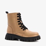 Meisjes veterboots goudkleurige metallic