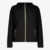 Kinder softshell jas zwart groen