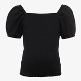 Meisjes T-shirt met pofmouw zwart