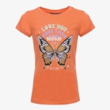 Meisjes T-shirt met vlinder oranje