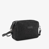 Dames stro schoudertas zwart