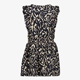 Meisjes jurk met print zwart beige