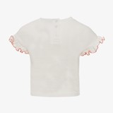Cropped meisjes T-shirt wit met knoop