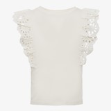 Meisjes T-shirt met broderie wit