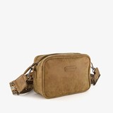 Tas bruin met print schouderhengsel