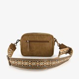 Tas bruin met print schouderhengsel