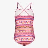 Meisjes badpak roze oranje met print