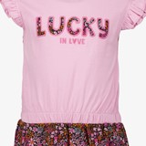 Meisjes jurk met scrunchie bloemenprint