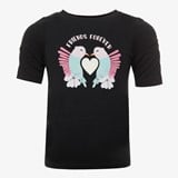 TwoDay meisjes T-shirt zwart met vogeltjes