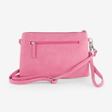 Dames schoudertas roze met croco