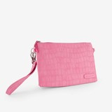 Dames schoudertas roze met croco