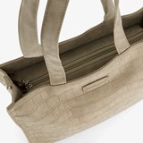 Dames handtas beige met croco reliëf
