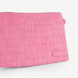 Dames schoudertas roze met croco