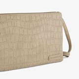 Dames schoudertas taupe met croco