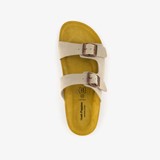 Leren dames bio slippers beige