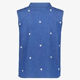Dames denim spijkerblouse met hartjes