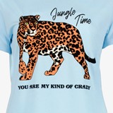 Dames T-shirt met luipaard blauw