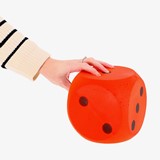 Dobbelsteen bal soft rood 16x16 cm