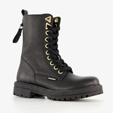 Braqeez leren meisjes veterboots zwart