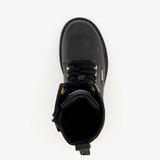 Leren meisjes veterboots zwart