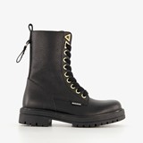 Leren meisjes veterboots zwart