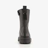 Leren meisjes veterboots zwart