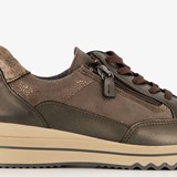 Leren dames sneakers brons beige