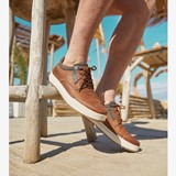 Leren heren veterschoenen cognac