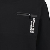 Jongens sweater zwart met borstzak