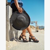 Dames sandalen met hak zwart