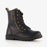Blue Box zwarte meisjes veterboots gouden studs