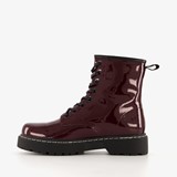 Lak dames veterboots Bordeauxrood