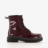 Lak dames veterboots Bordeauxrood