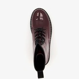 Lak dames veterboots Bordeauxrood