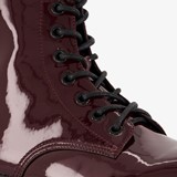 Lak dames veterboots Bordeauxrood