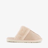 Dames sloffen met imitatiebont lichtroze