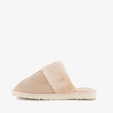 Dames sloffen met imitatiebont lichtroze