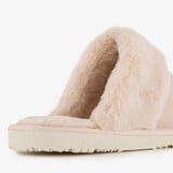 Dames sloffen met imitatiebont lichtroze