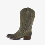 Suede dames western laarzen donkergroen