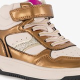 Hoge meisjes sneakers beige goud