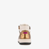 Hoge meisjes sneakers beige goud