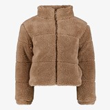 Meisjes teddy jas beige