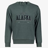 Heren hoodie grijs met opdruk