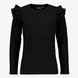 Meisjes trui zwart met ruches